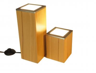 Produktbild Holzlampe 2-teilig Kernbuche massiv mit LED Leuchten - holzboutique.de