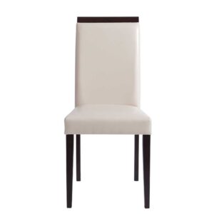 Esstischstühle in Creme Weiß und Wengefarben Massivholzgestell (2er Set)
