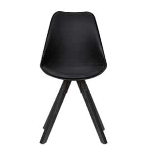 Design Schalenstühle in Schwarz Massivholzgestell (2er Set)