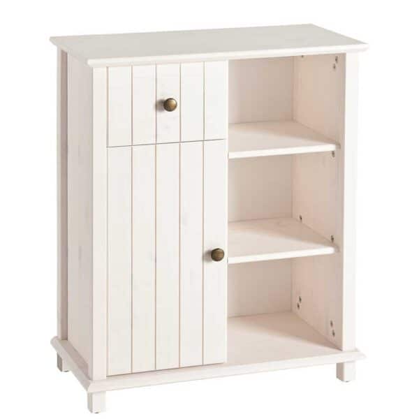 Massivholzkommode für Badezimmer Weiß