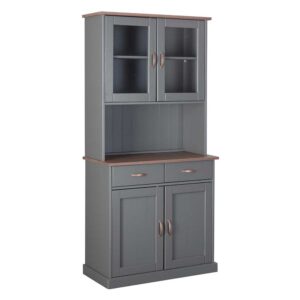 Country Buffetschrank in Grau und Braun Kiefer Massivholz