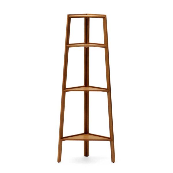 Outdoor Eckregal Akazie aus Massivholz 150 cm hoch - 42 cm tief