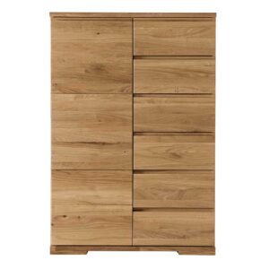 Wohnzimmer Highboard aus Wildeiche Massivholz geölt Griffmulden
