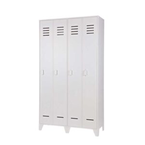 Spindschrank in Weiß Kiefer Massivholz und Spanplatte